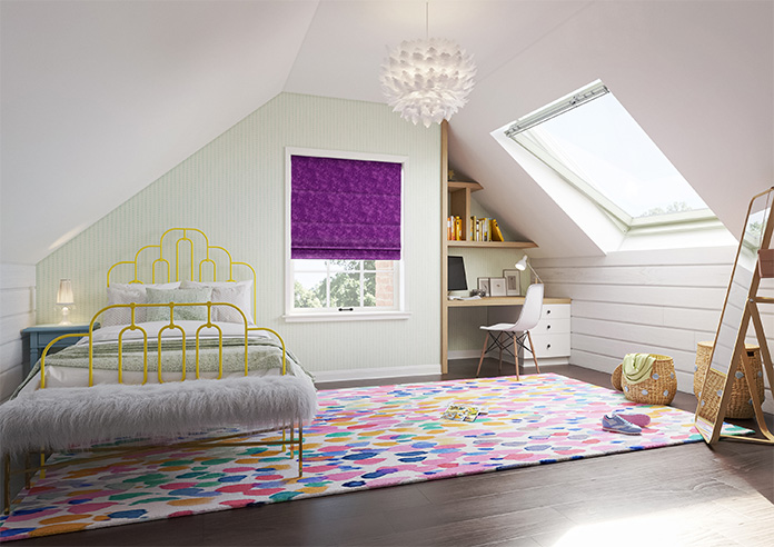 Caen Chenille, Purple - Roman Blind - Image 6